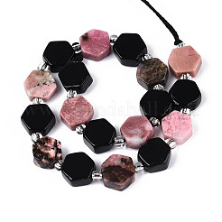 Natural Obsidian & Rhodonite Beads Strands&nbsp;G-N358-03A-04
