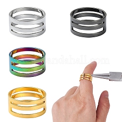 4Pcs 4 Colors Brass Rings&nbsp;RJEW-YW0001-05