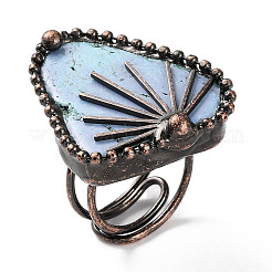 Triangle Synthetic Turquoise Adjustable Rings&nbsp;RJEW-A041-07R