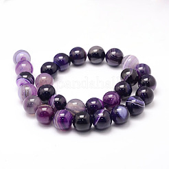 Natural Striped Agate/Banded Agate Bead Strands&nbsp;G-K155-A-14mm-11