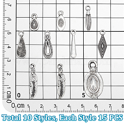 150Pcs 10 Styles Tibetan Style Alloy Pendants&nbsp;FIND-PH0061-78