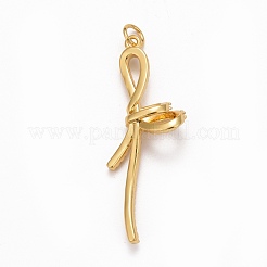 Rack Plating Brass Micro Pave Clear Cubic Zirconia Pendants&nbsp;KK-M229-12G