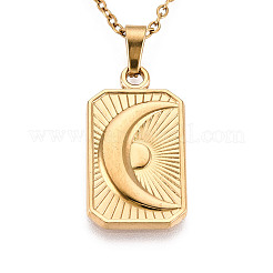 304 Stainless Steel Pendant Necklaces&nbsp;NJEW-T018-35G