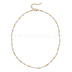 2Pcs 2 Styles Two Tone 304 Stainless Steel Bar Link Chain Necklaces for Women&nbsp;NJEW-JN05962