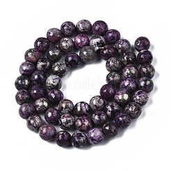 Assembled Synthetic Charoite and Pyrite Beads Strands&nbsp;G-S366-056