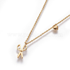 304 Stainless Steel Pendant Necklaces&nbsp;NJEW-F264-08G