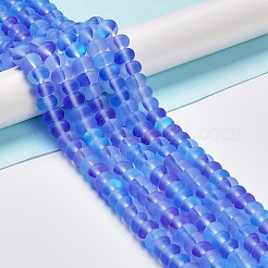Frosted Transparent Glass Beads Strands&nbsp;X-FGLA-M002-01E