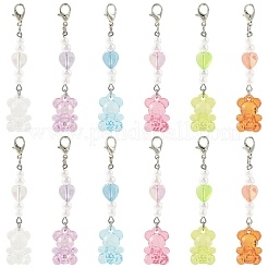 18Pcs 6 Colors Acrylic Pendant Decorations&nbsp;HJEW-YW00228