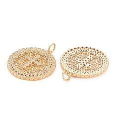 Brass Micro Pave Clear Cubic Zirconia Pendants&nbsp;KK-S364-112