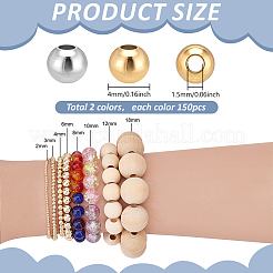 Brass Round Spacer Beads&nbsp;KK-PH0013-75A