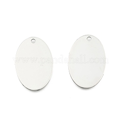 Tarnish Resistant 201 Stainless Steel Oval Stamping Blank Tag Pendants&nbsp;STAS-R064-03