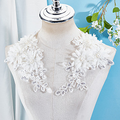 2Pcs Polyester Computerized Embroidered Appliques&nbsp;DIY-CY0003-45B