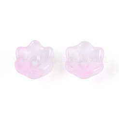 Transparent Two Tone Spray Painted Glass Bead Caps&nbsp;A-GLAA-Q089-002B-008