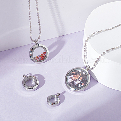 4Pcs 4 Style 304 Stainless Steel Locket Pendants&nbsp;STAS-UN0047-28