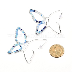 Butterfly Glass Beads Dangle Earrings for Girl Women&nbsp;EJEW-JE04658-01