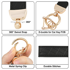 2Pcs Rectangle PVC Leather Card Bags with 2Pcs Fiber Alloy Keychains and Screwdrivers&nbsp;ABAG-SC0001-04