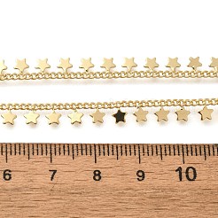 Rack Plating Brass Star Tassel Pendant Necklaces for Women&nbsp;NJEW-M048-02G