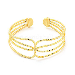 Rack Plating Brass Multi-Strand Open Cuff Bangles for Women&nbsp;BJEW-P322-03G