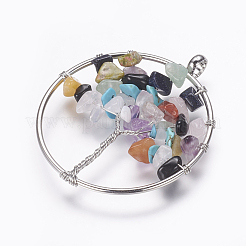 Gemstone Chip Pendants&nbsp;G-P312-01