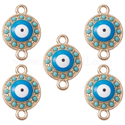 Alloy Connector Charms with Enamel and Synthetic Turquoise&nbsp;FIND-YW0003-53
