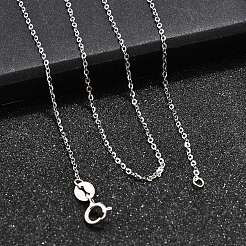 Anti-Tarnish Rhodium Plated 925 Sterling Silver Cable Chain Necklaces&nbsp;NJEW-N0048-46-18