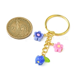 Flower Glass & Polymer Clay Pendant Keychain&nbsp;KEYC-JKC00639-01