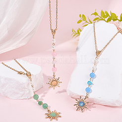 3Pcs 3 Colors Zinc Alloy Sun Pendant Decorations&nbsp;AJEW-SC0031-24