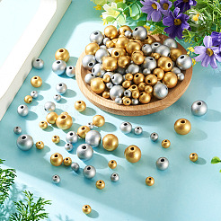 220Pcs Spray Painted Round Natural Schima Wood Beads&nbsp;WOOD-TA0003-03