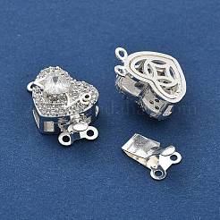 Brass Micro Pave Cubic Zirconia Box Clasps&nbsp;KK-B125-07S-03