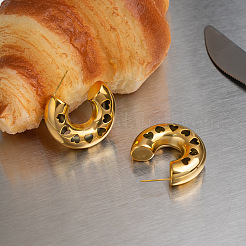 304 Stainless Steel Hollow Heart Hoop Earrings for Women&nbsp;XZ1364