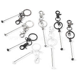 8Pcs 4 Colors Alloy Beadable Bar Keychain for DIY Crafts Jewelry Making&nbsp;KEYC-TA0001-36