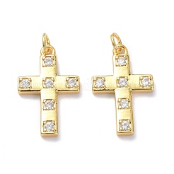Brass Micro Pave Clear Cubic Zirconia Pendants&nbsp;ZIRC-L100-120G