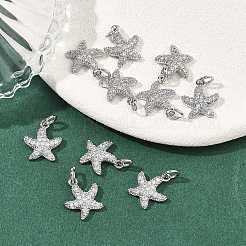 SHEGRACE Brass Micro Pave Clear Cubic Zirconia Pendants&nbsp;XGRQ2C141-410P