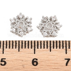 Christmas Brass Clear Cubic Zirconia Beads&nbsp;KK-B186-12P