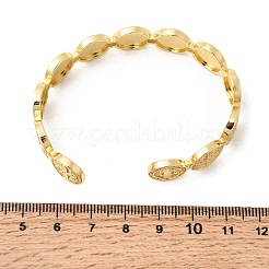 Religion Brass Open Cuff Bangles&nbsp;BJEW-K296-02A-G