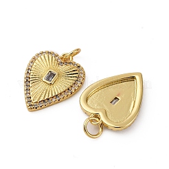 Brass Micro Pave Cubic Zirconia Pendants&nbsp;KK-P308-09G