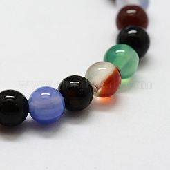 Natural Agate Round Beads Stretch Bracelets&nbsp;BJEW-G550-14-8mm