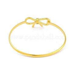Adjustable Bowknot Brass Torque Bangles for Women&nbsp;BJEW-Z074-01G