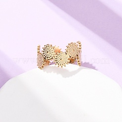 304 Stainless Steel Open Cuff Rings for Women&nbsp;RJEW-K309-36G