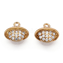 Brass Micro Pave Clear Cubic Zirconia Charms&nbsp;KK-T038-365C-NF