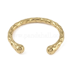 304 Stainless Steel Open Cuff Textured Bangles for Women&nbsp;LS-BJEW-G706-02G