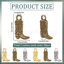 90Pcs 3 Styles Tibetan Style Alloy Pendants&nbsp;FIND-SC0011-70