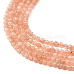 Natural Peach Moonstone Beads Strands&nbsp;X-G-F619-19A-2mm