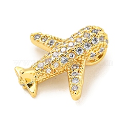 Rack Plating Brass Micro Pave Clear Cubic Zirconia Pendants&nbsp;KK-B093-27G