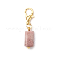 7Pcs Column Natural Rhodonite & Canadian Jade & Aquamarine & Amethyst & Apatite & Lapis Lazuli & Labradorite Pendant Decorations&nbsp;HJEW-JM03745-02