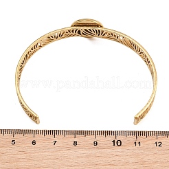304 Stainless Steel Blank Cuff Bangle Bases with Flat Round Tray&nbsp;SA-CBA82C8-04A-G