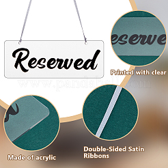 12Pcs Rectangle Acrylic Reserved Sign Hanging Ornaments&nbsp;HJEW-OC00092