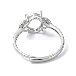 Adjustable 925 Sterling Silver 4 Prongs Ring Settings&nbsp;STER-K179-32P