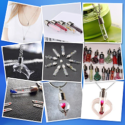 16Pcs 2 Colors Clear Glass Wish Bottle Pendants&nbsp;GLAA-PH0003-10