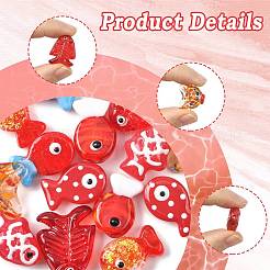 14Pcs 7 Styles Painted Glass Beads&nbsp;LAMP-FS0001-64
